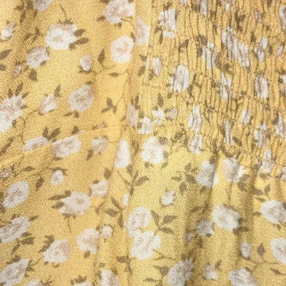 Reformation Floral Yellow Sweetheart Neckline Mini Dress - Picture 4 of 7
